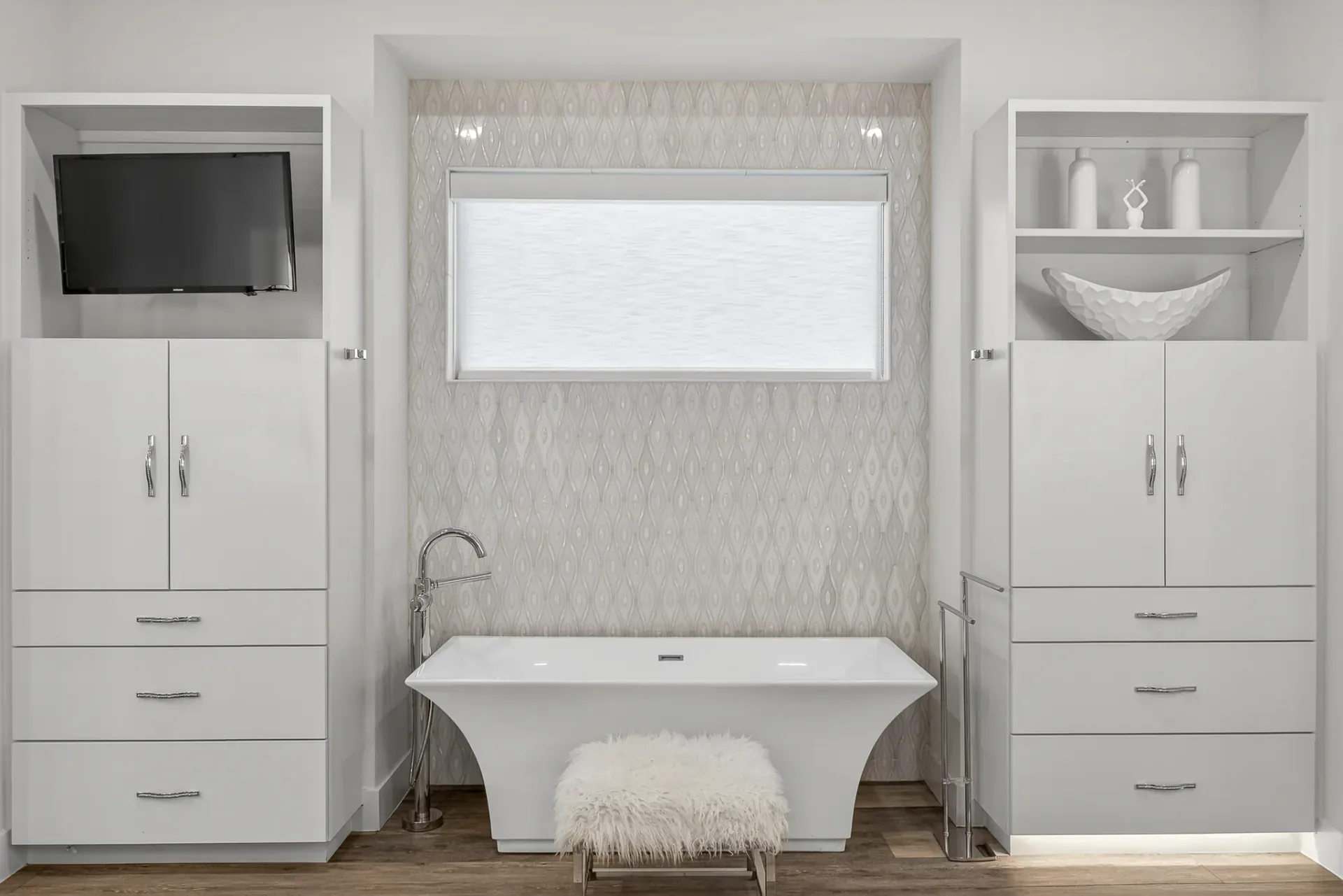 Luxury master bath with freestanding soaker tub